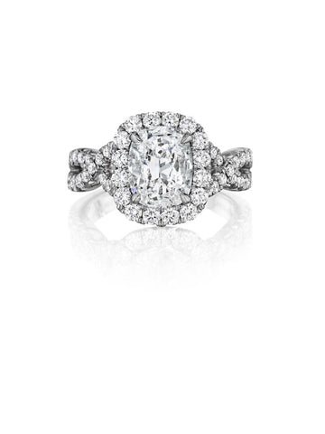 Henri Daussi Cushion Collection Diamond Ring Setting (0.95 CTW)