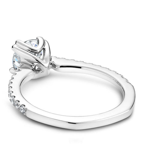 Noam Carver White Gold Double Pronged Solitaire Engagement Ring Setting with Diamonds (0.25 CTW)