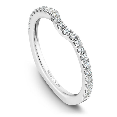 Noam Carver White Gold Double Pronged Solitaire Engagement Ring with Diamonds (0.25 CTW)