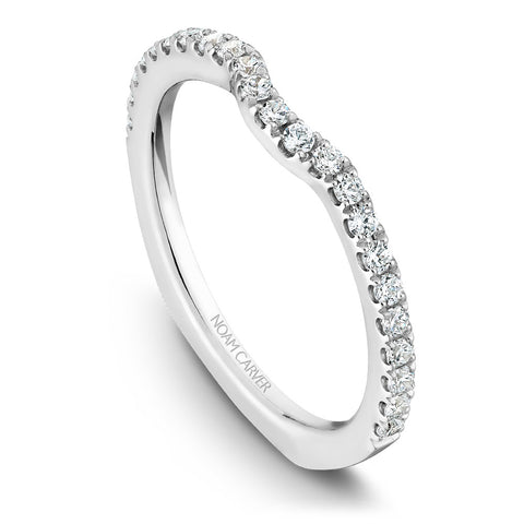 Noam Carver White Gold Double Pronged Solitaire Engagement Ring Setting with Diamonds (0.25 CTW)