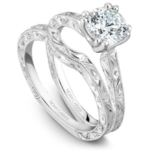 Load image into Gallery viewer, Noam Carver White Gold Carved Shank Engagement Ring