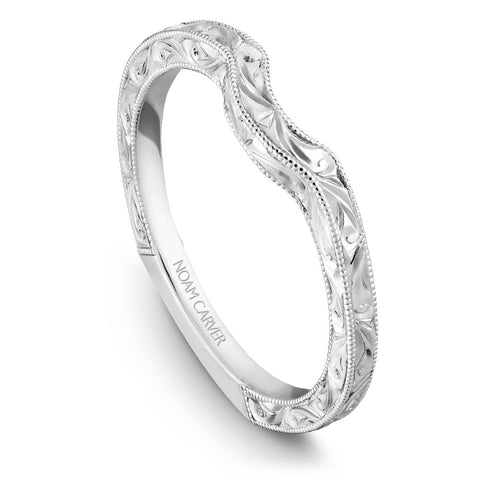 Noam Carver White Gold Carved Shank Engagement Ring Setting