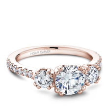 Load image into Gallery viewer, Noam Carver Rose Gold 3-Stone Diamond Engagement Ring (0.73 CTW)