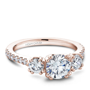 Noam Carver Rose Gold 3-Stone Diamond Engagement Ring (0.73 CTW)