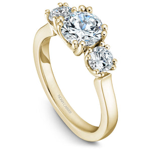 Noam Carver Yellow Gold 3-Stone Diamond Engagement Ring Setting CTW)