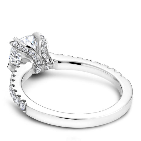 Noam Carver White Gold Diamond Solitaire Engagement Ring Setting with Diamond Centerpiece (0.41 CTW)