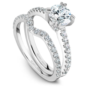 Noam Carver White Gold Diamond Solitaire Engagement Ring with Diamond Centerpiece (0.41 CTW)