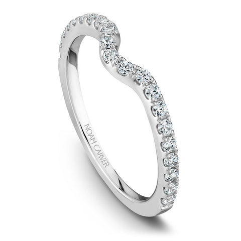 Noam Carver White Gold Diamond Solitaire Engagement Ring Setting with Diamond Centerpiece (0.41 CTW)