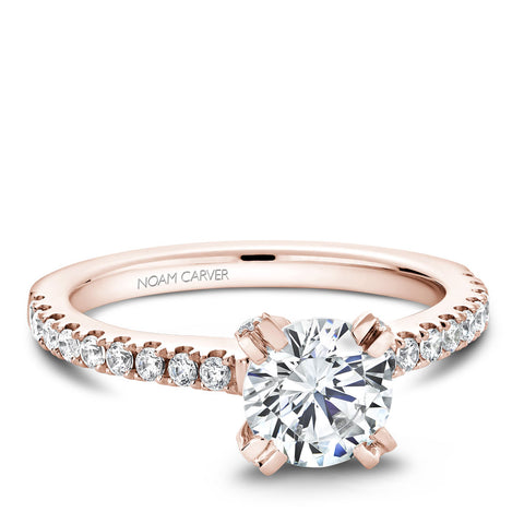 Noam Carver Rose Gold Diamond Solitaire Engagement Ring (0.41 CTW)