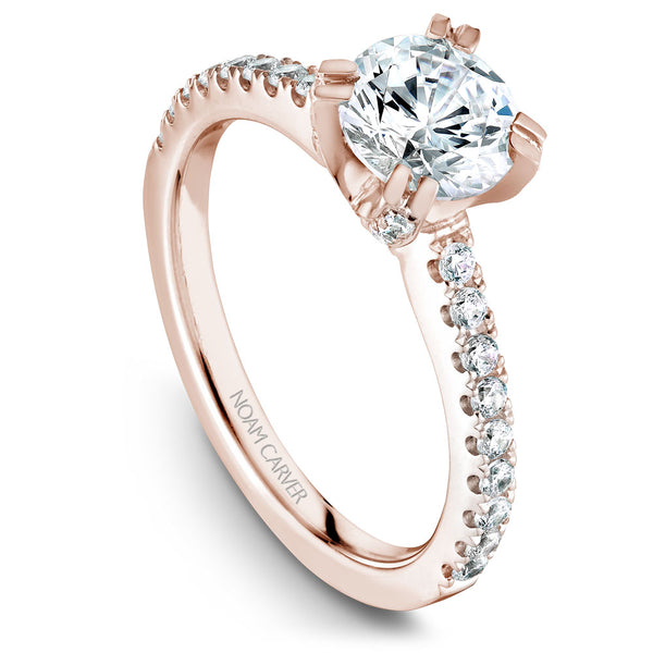 Noam Carver Rose Gold Diamond Solitaire Engagement Ring Setting (0.41 CTW)
