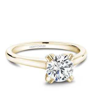 Noam Carver Yellow Gold Solitaire Engagement Ring with Diamond Centerpiece (0.14 CTW)