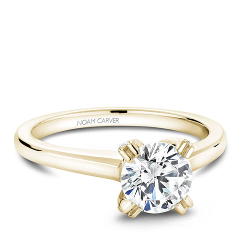 Noam Carver Yellow Gold Solitaire Engagement Ring Setting with Diamond Centerpiece (0.14 CTW)