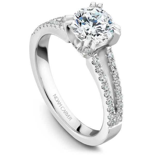 Noam Carver White Gold Split Prong Diamond Engagement Ring Setting (0.32 CTW)