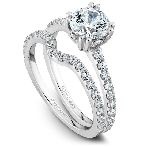 Noam Carver White Gold Double Prong Diamond Solitaire Engagement Ring (0.33 CTW)