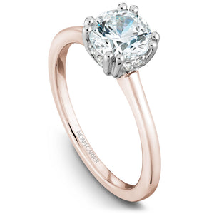 Noam Carver Rose Gold Solitaire Engagement Ring with White Gold Diamond Centerpiece (0.06 CTW)