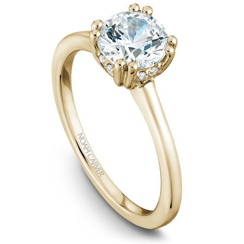 Noam Carver Yellow Gold Solitaire Engagement Ring Setting with Diamond Centerpiece (0.06 CTW)