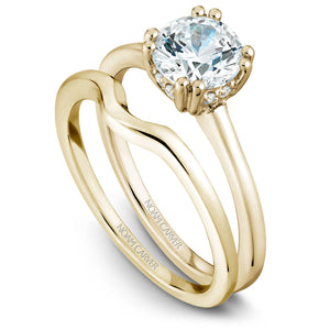 Noam Carver Yellow Gold Solitaire Engagement Ring Setting with Diamond Centerpiece (0.06 CTW)