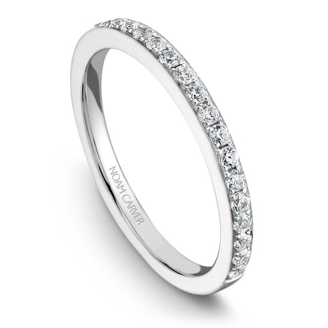 Noam Carver White Gold Channel Set Diamond Engagement Ring Setting with Halo (0.39 CTW)