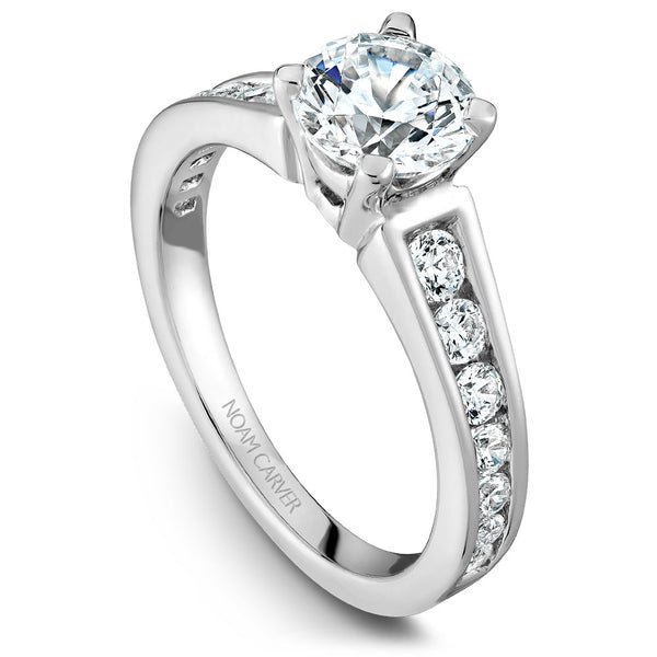 Noam Carver White Gold Channel Set Diamond Engagement Ring Setting (0.51 CTW)
