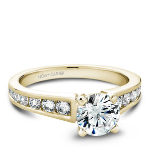 Noam Carver Yellow Gold Channel Set Diamond Engagement Ring Setting (0.51 CTW)