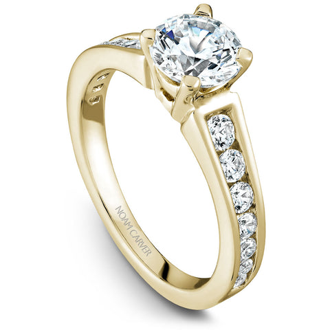 Noam Carver Yellow Gold Channel Set Diamond Engagement Ring Setting (0.51 CTW)