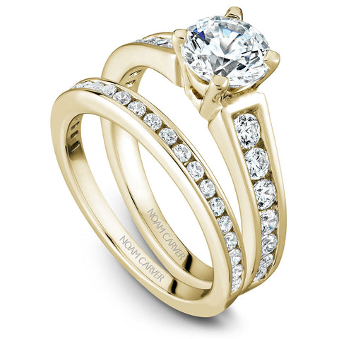 Noam Carver Yellow Gold Channel Set Diamond Engagement Ring Setting (0.51 CTW)