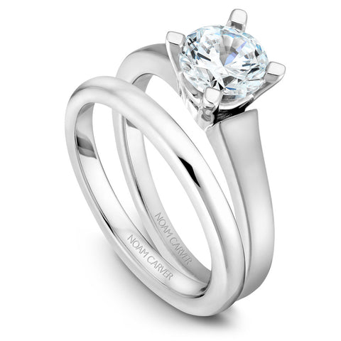 Noam Carver White Gold Engagement Ring Setting with Prongs