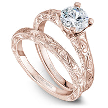 Load image into Gallery viewer, Noam Carver Rose Gold Carved Shank Engagement Ring