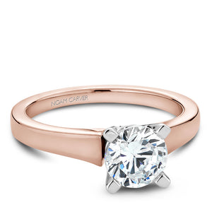 Noam Carver Rose Gold Engagement Ring with White Gold Prongs