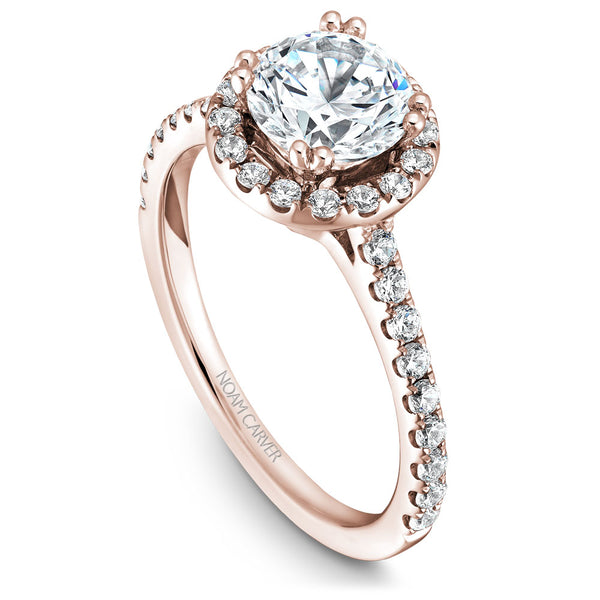 Noam Carver Rose Gold Diamond Engagement Ring Setting with Halo (0.50 CTW)