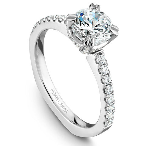 Noam Carver White Gold Diamond Engagement Ring Setting (0.39 CTW)