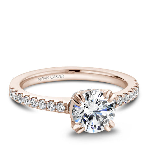 Noam Carver Rose Gold Diamond Engagement Ring Setting (0.39 CTW)