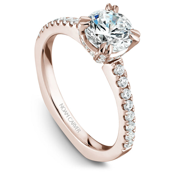 Noam Carver Rose Gold Diamond Engagement Ring Setting (0.39 CTW)