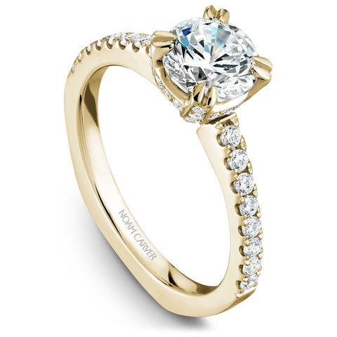 Noam Carver Yellow Gold Diamond Engagement Ring Setting (0.39 CTW)