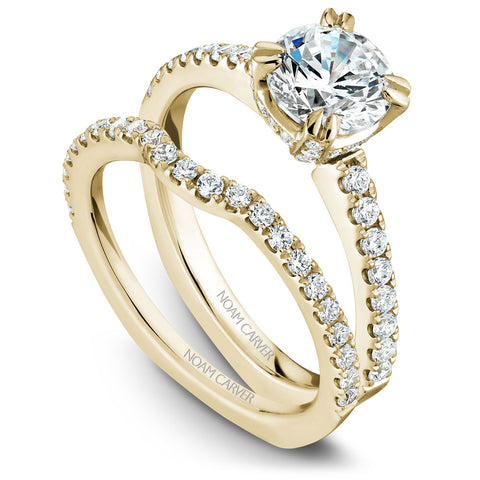 Noam Carver Yellow Gold Diamond Engagement Ring Setting (0.39 CTW)