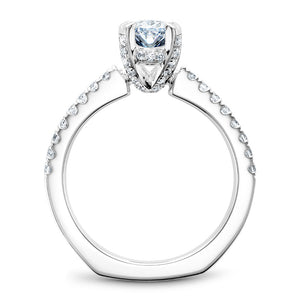 Noam Carver White Gold Diamond Engagement Ring with Oval Center Stone (0.42 CTW)