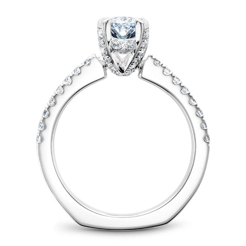 Noam Carver White Gold Diamond Engagement Ring Setting with Oval Center Stone (0.42 CTW)