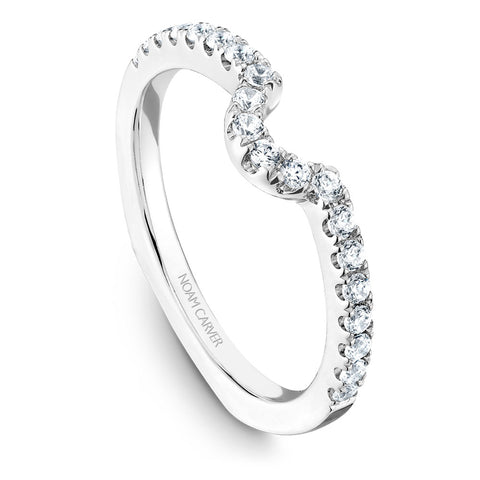 Noam Carver White Gold Diamond Engagement Ring Setting with Oval Center Stone (0.42 CTW)