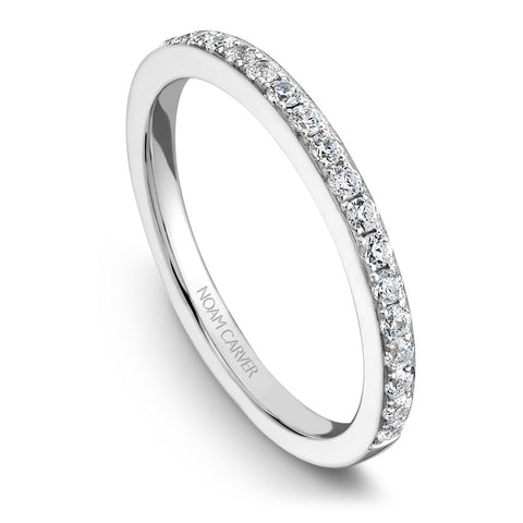 Noam Carver White Gold Bezel Set Diamond Halo Engagement Ring Setting(0.49 CTW)