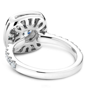 Noam Carver White Gold Diamond Engagement Ring with Channel Set Cushion Halo (0.80 CTW)