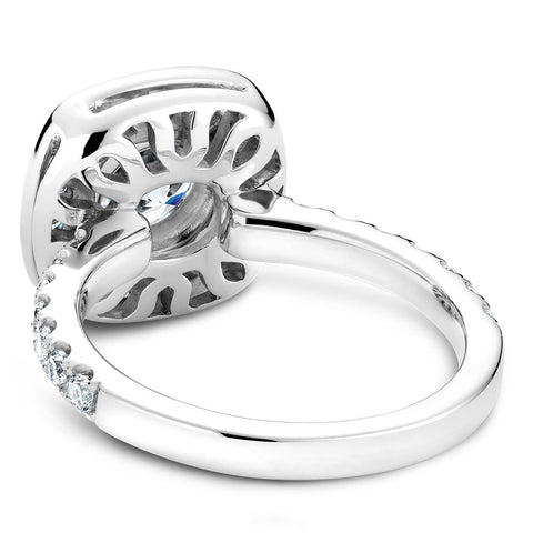 Noam Carver White Gold Diamond Engagement Ring Setting with Channel Set Cushion Halo (0.80 CTW)