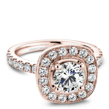 Load image into Gallery viewer, Noam Carver Rose Gold Diamond Engagement Ring with Channel Set Cushion Halo (0.80 CTW)