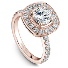 Load image into Gallery viewer, Noam Carver Rose Gold Diamond Engagement Ring with Channel Set Cushion Halo (0.80 CTW)