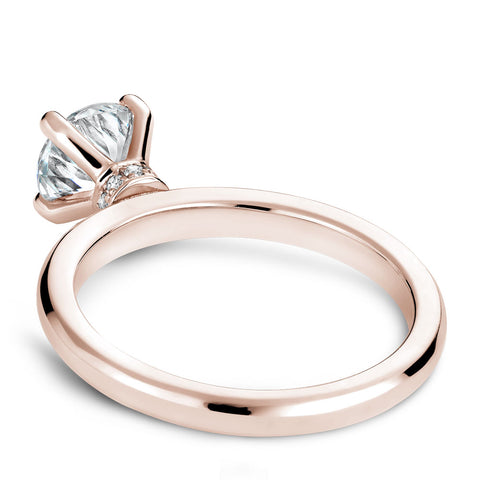 Noam Carver Rose Gold Peg Head Semi Mount Solitaire Engagement Ring with Diamond Accents (0.04 CTW)