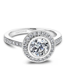 Load image into Gallery viewer, Noam Carver White Gold Diamond Engagement Ring with Channel Set Halo (0.45 CTW)