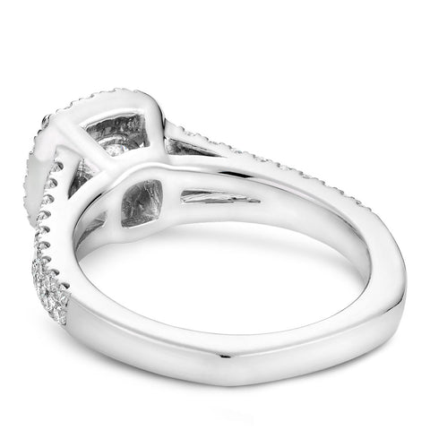 Noam Carver White Gold Split Shank Diamond Engagement Ring Setting with Halo (0.50 CTW)