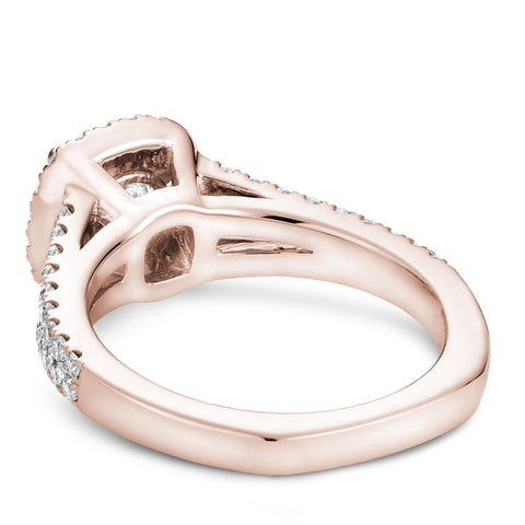 Noam Carver Rose Gold Split Shank Diamond Engagement Ring Setting with Halo (0.50 CTW)