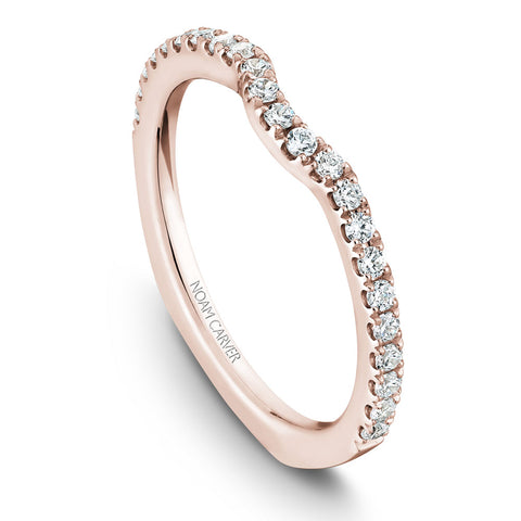 Noam Carver Rose Gold Split Shank Diamond Engagement Ring Setting with Halo (0.50 CTW)