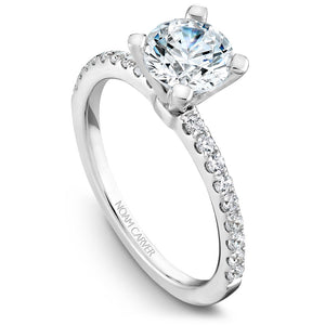 Noam Carver White Gold Peg Head Semi Mount Diamond Solitaire Engagement Ring Setting (0.28 CTW)