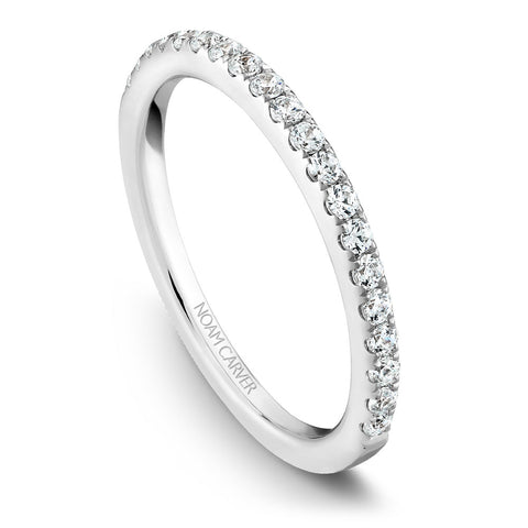 Noam Carver White Gold Peg Head Semi Mount Diamond Solitaire Engagement Ring Setting (0.28 CTW)